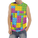 Colorful Building Blocks Pattern Print Men's Fitness Tank Top