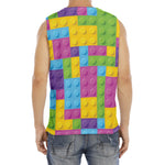 Colorful Building Blocks Pattern Print Men's Fitness Tank Top
