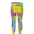 Colorful Building Blocks Pattern Print Men's Leggings