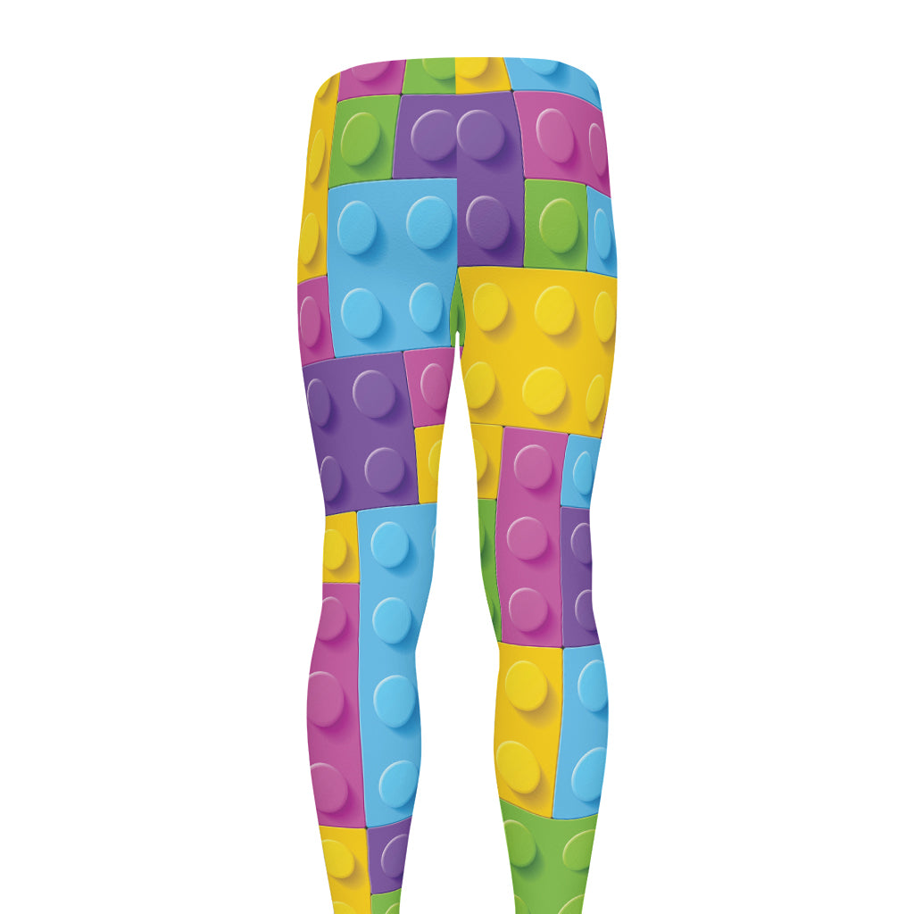 Colorful Building Blocks Pattern Print Men's leggings