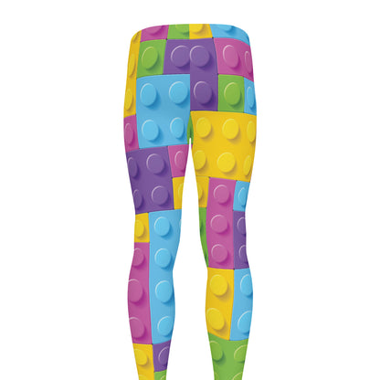 Colorful Building Blocks Pattern Print Men's leggings