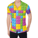 Colorful Building Blocks Pattern Print Men's Shirt