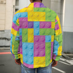 Colorful Building Blocks Pattern Print Men's Shirt Jacket