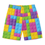 Colorful Building Blocks Pattern Print Men's Swim Trunks