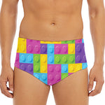 Colorful Building Blocks Pattern Print Men's Triangle Swim Briefs