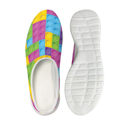 Colorful Building Blocks Pattern Print Mesh Casual Shoes