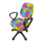 Colorful Building Blocks Pattern Print Office Chair Cover