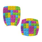 Colorful Building Blocks Pattern Print Office Chair Cover