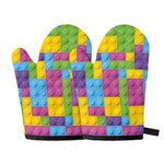Colorful Building Blocks Pattern Print Oven Mitts