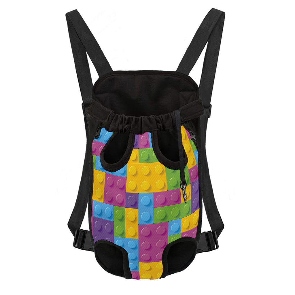 Colorful Building Blocks Pattern Print Pet Carrier Backpack