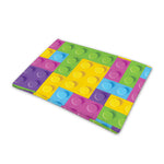 Colorful Building Blocks Pattern Print Pet Cooling Mat Cover