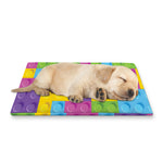 Colorful Building Blocks Pattern Print Pet Cooling Mat Cover