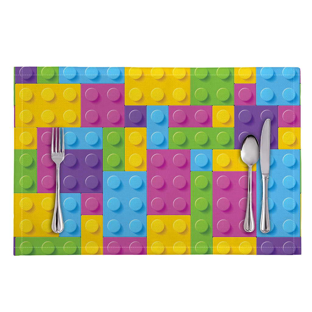 Colorful Building Blocks Pattern Print Placemat