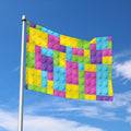 Colorful Building Blocks Pattern Print Polyester Flag