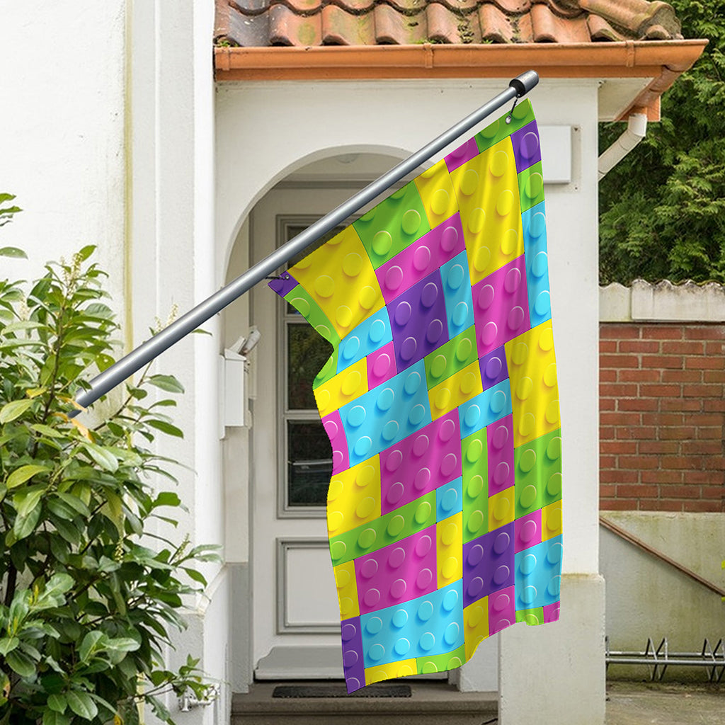 Colorful Building Blocks Pattern Print Polyester Flag