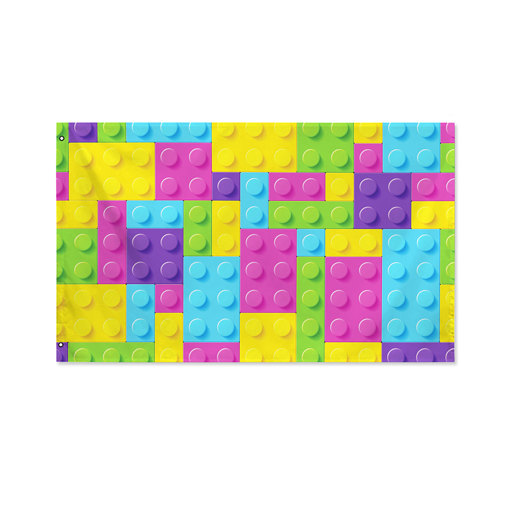 Colorful Building Blocks Pattern Print Polyester Flag