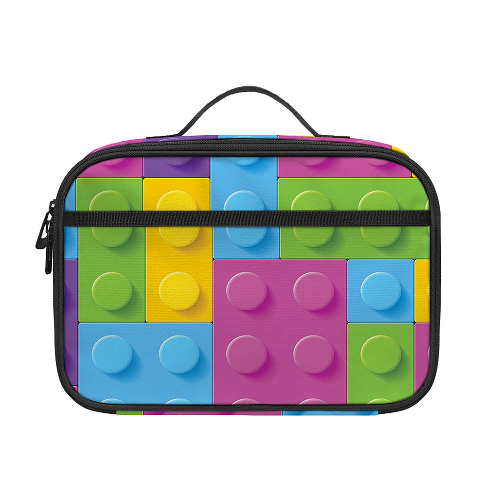 Colorful Building Blocks Pattern Print Portable Lunch Bag