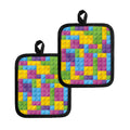 Colorful Building Blocks Pattern Print Pot Holders