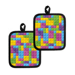 Colorful Building Blocks Pattern Print Pot Holders