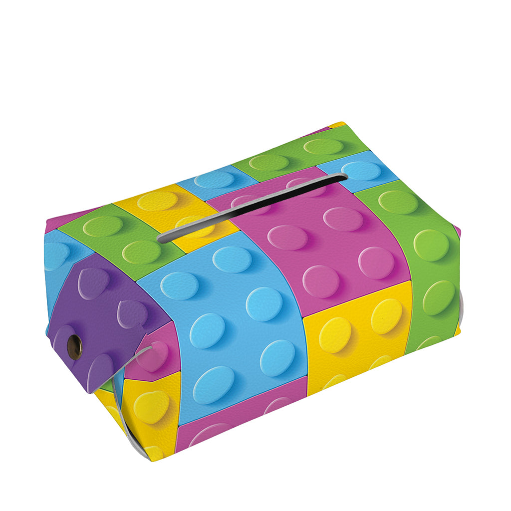 Colorful Building Blocks Pattern Print Rectangle Tissue Box Cover