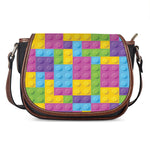 Colorful Building Blocks Pattern Print Saddle Bag