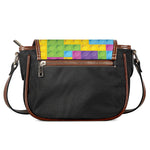 Colorful Building Blocks Pattern Print Saddle Bag