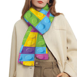 Colorful Building Blocks Pattern Print Scarf