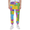 Colorful Building Blocks Pattern Print Joggers