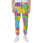 Colorful Building Blocks Pattern Print Scuba Joggers