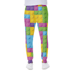 Colorful Building Blocks Pattern Print Scuba Joggers