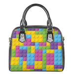 Colorful Building Blocks Pattern Print Shoulder Handbag