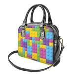 Colorful Building Blocks Pattern Print Shoulder Handbag