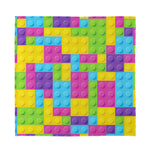 Colorful Building Blocks Pattern Print Silk Bandana