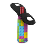 Colorful Building Blocks Pattern Print Single Neoprene Wine Tote