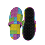 Colorful Building Blocks Pattern Print Slippers