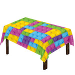 Colorful Building Blocks Pattern Print Tablecloth