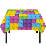 Colorful Building Blocks Pattern Print Tablecloth