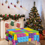 Colorful Building Blocks Pattern Print Tablecloth