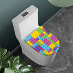 Colorful Building Blocks Pattern Print Toilet Lid Cover