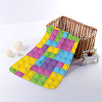 Colorful Building Blocks Pattern Print Towel