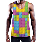 Colorful Building Blocks Pattern Print Training Tank Top