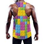 Colorful Building Blocks Pattern Print Training Tank Top