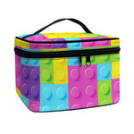 Colorful Building Blocks Pattern Print Travel Makeup Bag