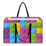 Colorful Building Blocks Pattern Print Utility Tote Bag