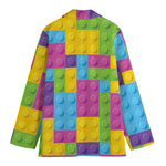 Colorful Building Blocks Pattern Print Women's Blazer