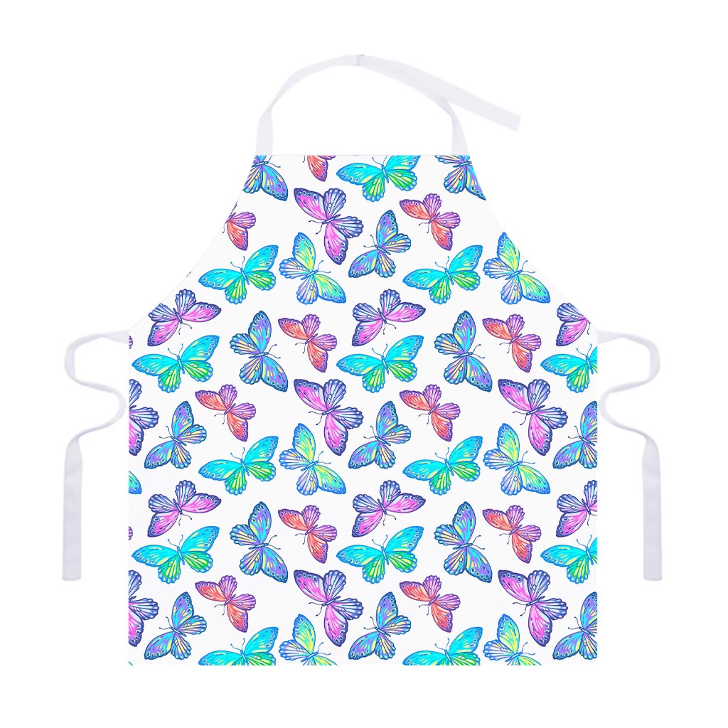 Colorful Butterfly Pattern Print Adjustable Apron