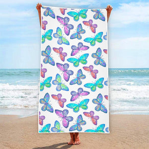 Colorful Butterfly Pattern Print Beach Towel