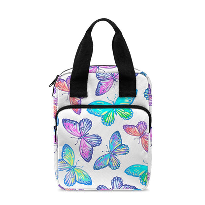 Colorful Butterfly Pattern Print Bible Tote Bag