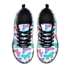 Colorful Butterfly Pattern Print Black Running Shoes