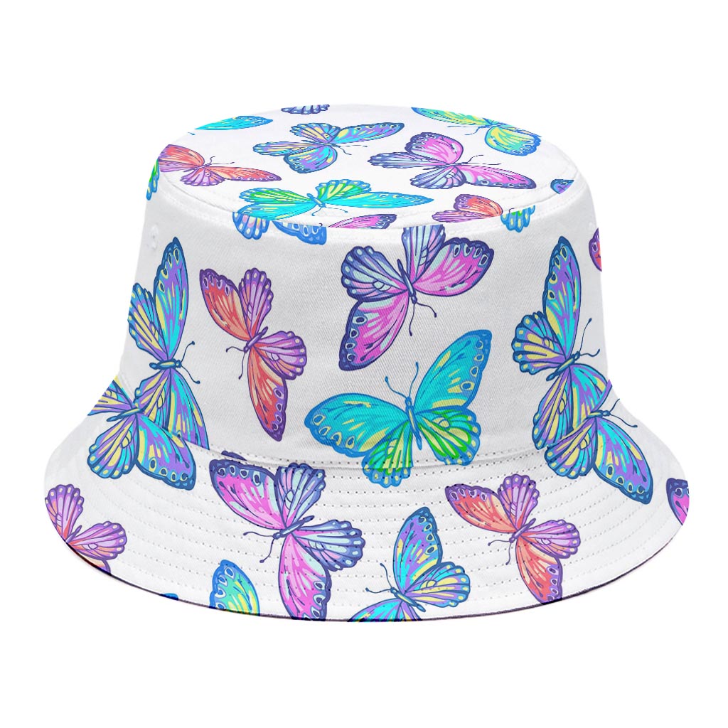 Colorful Butterfly Pattern Print Bucket Hat